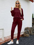 Bofell Christmas Outfits for Women 2022 Lounge Sets 2 Piece Sweatsuits Sets Casual Red M