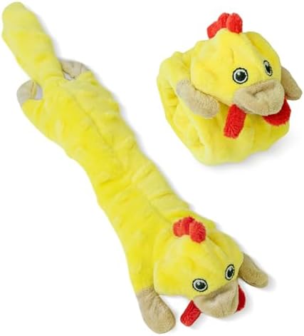 SHARLOVY Dog Squeaky Toys -Chicken Crinkle Dog Toy, Bubble Plush Pet Toys Puppy Teething Toys No Stuffing Animals Dog Toy Doggies Toys Dog Chew Toy for Small Dogs