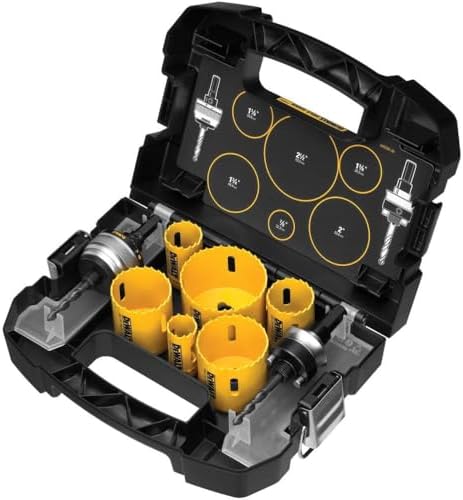 DEWALT Hole Saw Kit, Standard Electrician's Set, Bi-Metal (D180002), Yellow