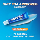 Abreva 10 Percent Docosanol Cold Sore Treatment, Treats Your Fever Blister in 2.5 Days - 0.07 oz Tube x 2