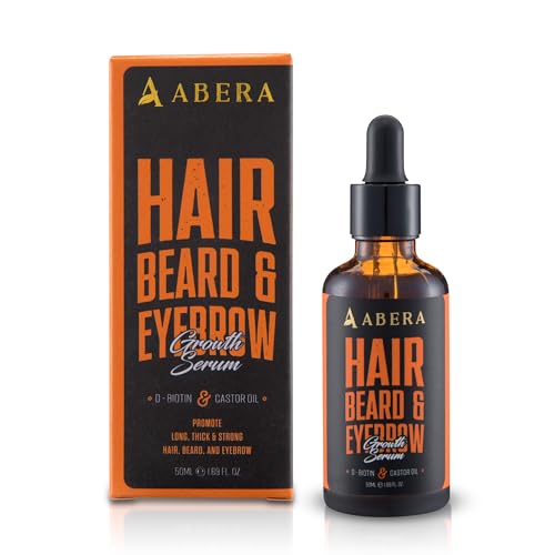 Abera Hair Growth Serum for Women Hair Loss, Natural Hair Regrowth Treatment for Hair & Beard with Biotin & Castor Oil 50ml 1.69 fl oz