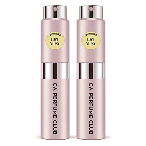 CA Perfume Impression of Love Story For Women Replica Version Fragrance Dupes Concentrated Long Lasting Eau de Parfum Spray Refillable Atomizer Bottle 0.27 Fl Oz-X2