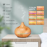 HLS 550ml Aroma Diffusers for Essential Oils Large Room with 10 Essential Oils,Ultrasonic Aromatherapy Diffuser for Home Bedroom, Cool Mist Humidifier Vaporizer