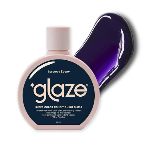Glaze Super Gloss Color Conditioning Gloss – Lustrous Ebony for Natural Black Hair – Rinse Out Semi-Permanent Hair Gloss that Enhances Color and Boosts Shine & Hydration