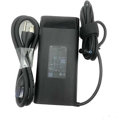 200W 10.3A Genuine Charger for HP Omen Pavilion 15 16 17 Gaming Laptop, ZBook Fury Create Studio Power 15 17 G3 G4 G5 G6 G7 G8 19.5V ADP-200HBB TPN-DA10 L00818-850 L00895-003 Power Supply Adapter Cord