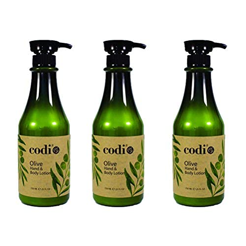 Codi Olive Hand and Body Lotion - Organic Olive Formula to Keep Skin Soft and Fresh - Antioxidant and Vitamin Enriched Formula with Moisturizing Effect - 3 Bottles of 750ml