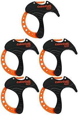 Cable Cuff PRO (5 Pack: 5x Small 1 Inch Diameter) Adjustable, Reusable, Cable Tie Replacements for Extension Cords or Electronics