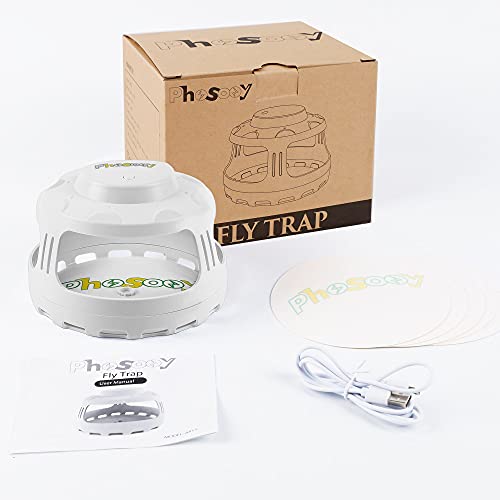 Phosooy Mosquito Trap, 4-in-1 Electric Pest Trap with 5 Sticky Board Refills, Night Light Dome Flea Trap Killer Works on Fleas, Moths, Mosquitoes for Indoor Use, Children Pets Safe