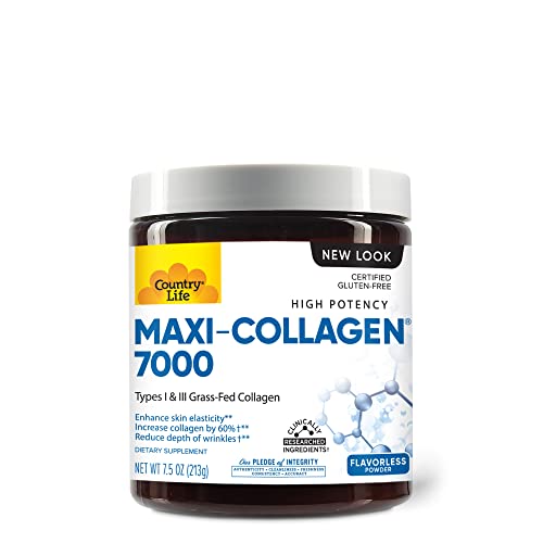 Country Life Maxi-Collagen Powder, 0.2lbs, Certified Gluten Free