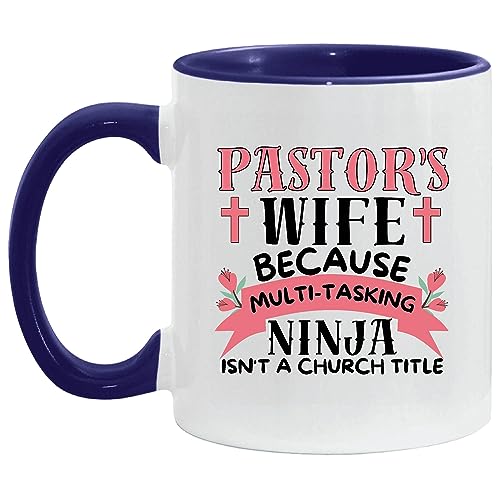 Gift for Pastors Wife MultiTasking Ninja Church Title 11oz 15oz Inner Color Accent Mug