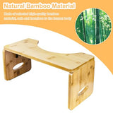 7.5 Inches Bamboo Toilet Stool for Bathroom, Collapsible Poop Stool,Thickened Booster Stool for Adults and Kids(Natural Color)