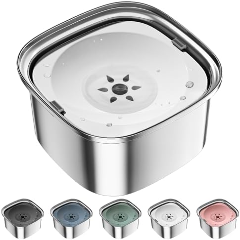 UPSKY 3L Stainless Steel Dog Bowl - 101oz No Spill Large Capacity Slow Water Feeder, Spill Proof Travel Bowl