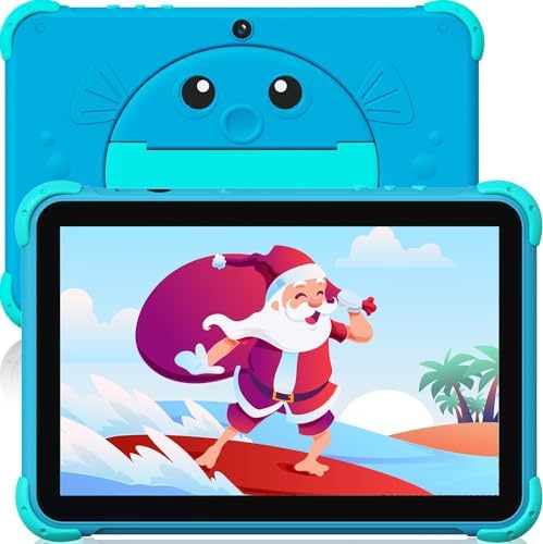YINOCHE Kids Tablet 10 inch Toddler Tablet for Kids 5G WiFi with Case Parental Control Dual Camera 32GB Kids Tablets Educational App Preloaded Support YouTube Neflix (Blue)