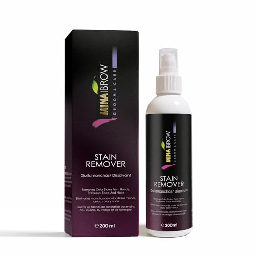 Mina Henna Tint Stain Remover, Softly removes hair color from the scalp, skin around from the eyebrows, hair, beard and mustache quickly and gently 200ml
