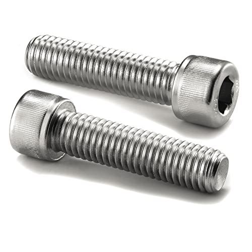 1/2-13 x 2 Socket Head Cap Screws Bolts, 20Pcs 304 Stainless Steel 18-8, Allen Socket Hex Drive, Full Thread, Bright Finish by SG TZH(with Hex Spanner)