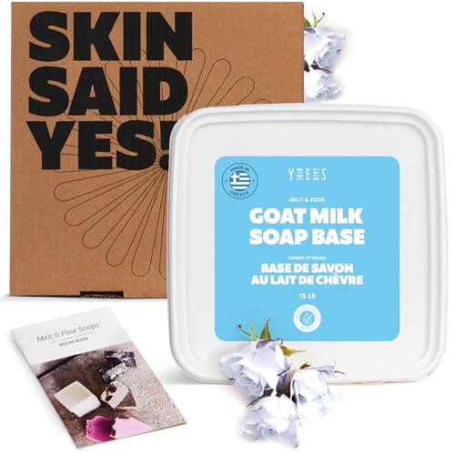 10Lb Goat Milk Soap Base - SLS/SLES Free, No Palm Oil, Organic - Melt and Pour Goats Milk Soap Making Supplies - All Natural, Gentle on Skin, Moisturizing, Perfect for DIY Projects