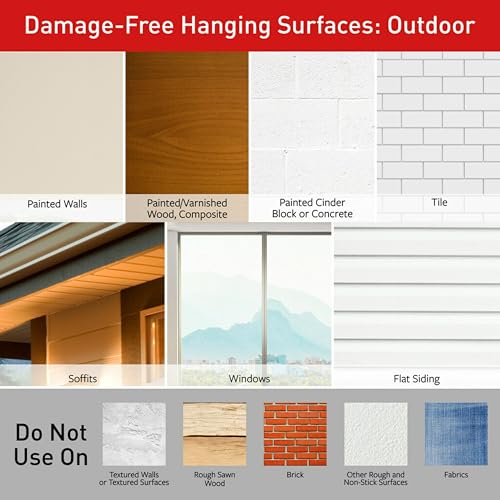 Command Outdoor Light Clips, 16 Clear Clips and 20 Command Strips, Damage Free Hanging Outdoor Light Clips with Weather Resistant Strips, No Tools Wall Clips for Hanging Outdoor Lights and Cables