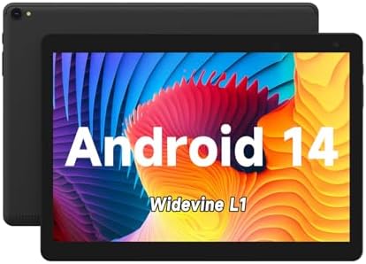 COOPERS Tablet 10 inch Android Tablets, Android 14 Tablet Quad Core Processor 32GB Storage Tablet Computer, 6GB RAM, 8MP Camera, Long Battery Life Black