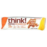 think! (thinkThin) Protein+ 150 Calorie Bars - Salted Caramel, 10g Protein, 5g Sugar, No Artificial Sweeteners**, Gluten Free, GMO Free*, 1.4 oz bar (10 Count - Packaging May Vary)