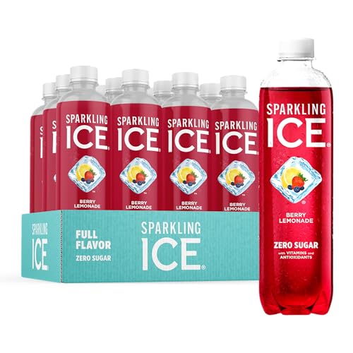 Sparkling Ice, Berry Lemonade Sparkling Water, Zero Sugar Flavored Water, with Vitamins and Antioxidants, Low Calorie Beverage, 17 fl oz Bottles (Pack of 12)