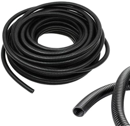 1/2 Inch Wire Loom Split Tubing - 33 ft Cord Protector Electric Wires Covers, Automotive Wire Flexible Conduit, Plastic Wire Cover (1/2"- 33ft, Black)