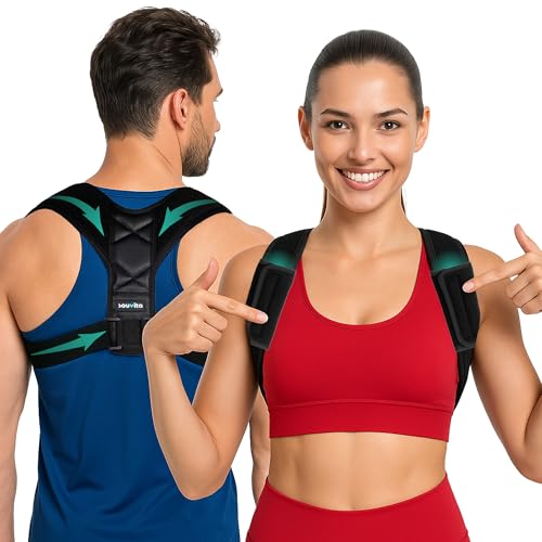 Posture Corrector for Women & Men - Fully Adjustable Back Brace Posture Corrector for Men & Women - Shoulder Brace - Back Straightener - Shoulder Support - Neck, Upper and Mid Spine Support (Medium)