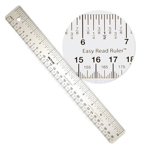 Easy. Read Measuring Ruler 12 Inch Easy Read Ruler, Clear Flexible, Bendable, Shatterproof, Ruler