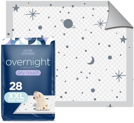 Pet Life Unlimited Extra Extra Large Puppy Pads, Pee Pads for Dogs, Dog Training Pads - Odor Controlling Overnight Dog Pee Pads with Wetness-Activated Fragrance - USA Made - 30" x 36" - 28ct (XXL)