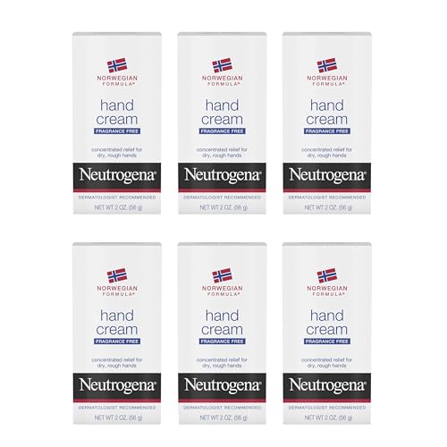 Neutrogena Norwegian Formula Moisturizing Hand Cream Formulated with Glycerin for Dry, Rough Hands, Fragrance-Free Intensive Hand Lotion, 2 oz, 6 Pack
