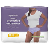 Amazon Basics Women's Protective Underwear, Incontinence & Postpartum, Maximum Absorbency, Medium, Lavender, 20 Count, (1 Pack of 20)