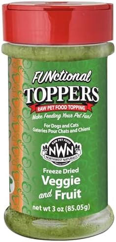 Northwest Naturals Freeze-Dried Veggie & Fruit Functional Topper - for Dogs & Cats - Healthy, Limited, Human Grade Ingredients, All Natural - 5 Oz (Pack of 1)