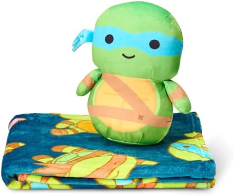 NORTHWEST Nickelodeon Teenage Mutant Ninja Turtles, Cute Leo, Silk Touch Throw and Hugger Set, 50 x 60 Inches