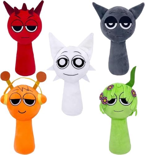 Sprunki Game Plush, Sprunki Toys Plush,Soft Stuffed Animal Pillow Doll Christmas Birthday Gifts for Adult Kids(5PCS)