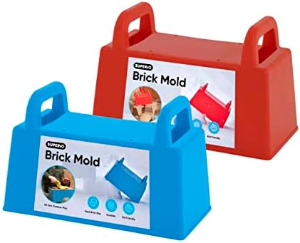 Superio Snow Brick Maker Igloo Fort Block Form Outdoor Winter Snow Toys Sand Castle Building Kit for Adults and Kids Sandbox, Beach, Sand Toys (Red/Blue)