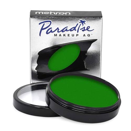 Mehron Makeup Paradise Makeup AQ Pro Size | Stage & Screen, Face & Body Painting, Special FX, Beauty, Cosplay, and Halloween | Water Activated Face Paint & Body Paint 1.4 oz (40 g) (Amazon Green)