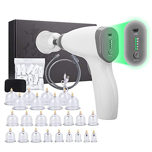 Scienlodic 24pcs Cupping Sets, Portable Electric Cupping Therapy Set Machine with Pump, Professional 24 Vacuum Suction Cups, Electric Universal Cupping Kit for Homeuse