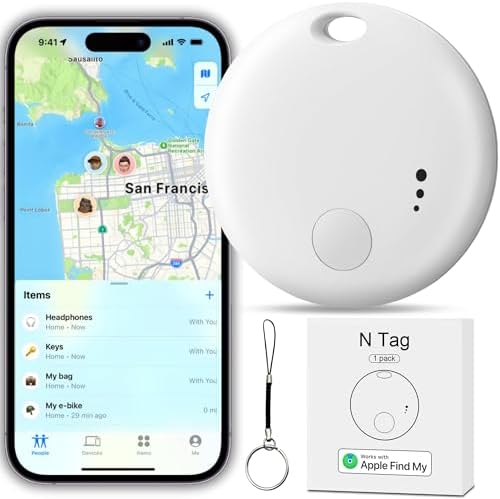 Tracker Tag Bluetooth Tracker, Smart Tag Locator Tracking Device, Keys Finder and Item Locator,Air Tracker Item Finders with Find My(iOS Only) Track Your Keys,Wallet,Luggage,Pets and Bag