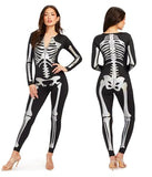 Tipsy Elves Form Fitting & Flattering Skeleton Bodysuits for Halloween - Women's Sexy Skeleton Costume - Women's Silver Shimmer Skeleton Bodysuit Halloween Costume Size Large