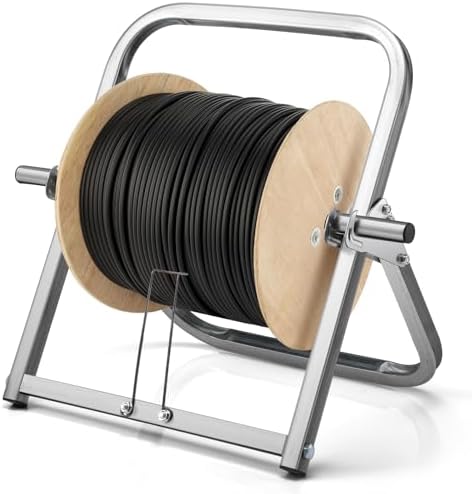 Hicarer Durable Single Axle Cable Caddy 13'' x 16'' Wire Spool Rack Holder Commercial Industrial Steel Wire Rack Dispenser for Cable Reels Dispenser up to 12 inch,100 lb Capacity