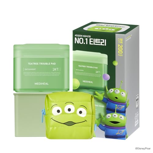 MEDIHEAL Madecassoside Toner Pads [Disney Pixar Edition]-Centella Asiatica to Improve Uneven Skin Tone - Vegan Face Gauze Pads, Full size 100 Pads + Refill 100 Pads (Teatree, 200 pads)