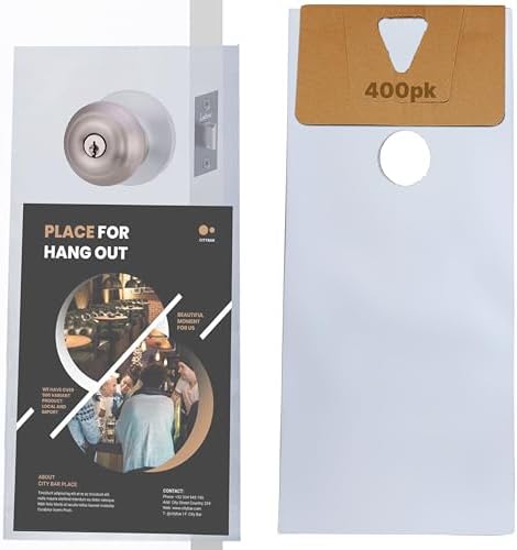 Skywin Door Hanger Bags 6” x 12” (400 Pack), Clear Door Hanger Bags Protects Flyers, Brochures, Notices, Printed Materials, Waterproof and Secure