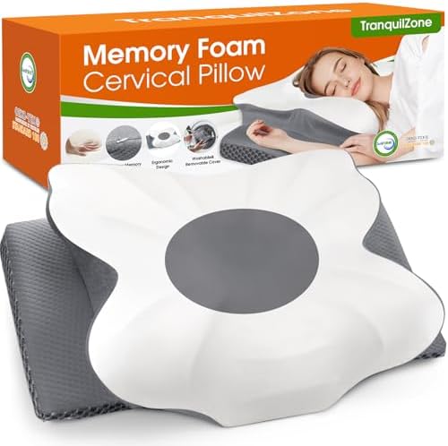 Ergonomic Contour Cervical Neck Pillow for Neck & Shoulder Pain Relief, Memory Foam Pillow for Side/Back/Stomach Sleepers, Skin-Friendly & Breathable Pillowcase, King Size