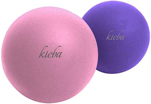 Kieba Massage Lacrosse Balls for Myofascial Release, Trigger Point Therapy, Muscle Knots, and Yoga Therapy. Set of 2 Firm Balls (Pink and Purple)