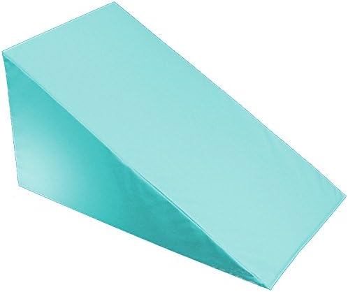 MoonRest 7”, 10”, 12”- inch Foam Bed Wedge Zippered Cover/Pillow Replacement Cover (24" X 24" X 10", Ice Blue)