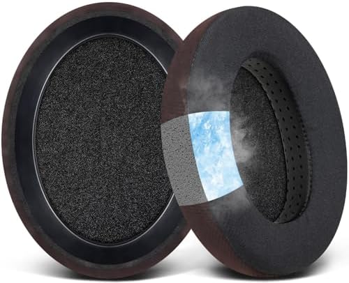 SOULWIT Cooling-Gel Earpads Cushions Replacement for Sennheiser HD650, HD660 S, HD660S2, HD600, HD6XX, HD58X, HD580, HD565, HD545, HD535 Headphones, Ear Pads with Ice Silk Fabric - Dark Coffee