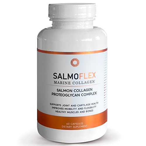 VITASEI Salmoflex Marine Collagen Peptides Pills W/Hyaluronic Acid, Vitamin C, D, E | Salmon Supplements - Hair, Skin, Nails | Multivitamin for Women & Men | Knee, Joint Relief - 60 Capsules