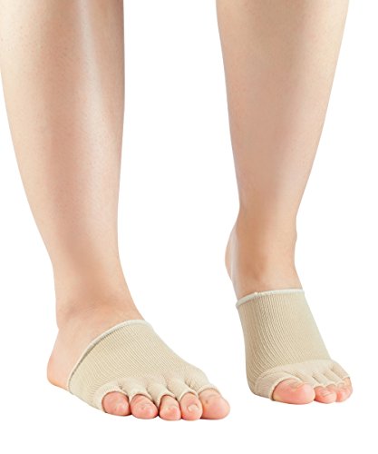Knitido Dr. Foot Hallux-Valgus-Zehlinge, Füßlinge zur Unterstützung bei Ballenzeh, offene Zehen, Farbe:Beige (007), Größe:35-40