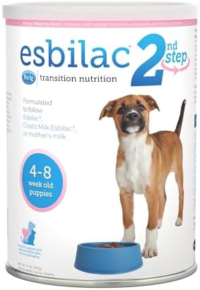 Pet-Ag Esbilac 2nd Step Puppy Weaning Food - 14 oz - Powdered Puppy Weaning Formula with DHA, Natural Milk Protein, Vitamins & Minerals for Puppies 4-8 Weeks Old - Easy to Digest