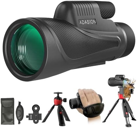 15x56 HD Monocular Telescope High Powered for Adults with Smartphone Adapter, High Powered Monocular Scope with Clear Low Light Vision for Star Watching, Bird Watching, Hiking, Concert