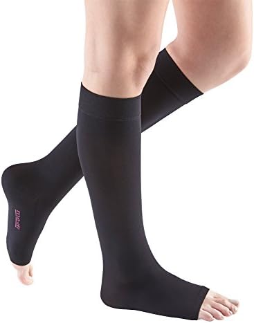 mediven Comfort for Women, 20-30 mmHg – Open Toe Leg Circulation, Calf High Compression Stockings for Women, Semi-Transparent Leg Support Compression Hosiery